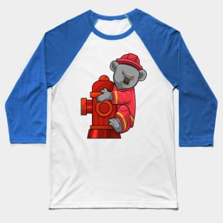 Koala as Firefighter with Fire hydrant Baseball T-Shirt